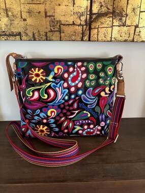 Consuela Mack Downtown Crossbody Bag with Embroidery and Patent Leather